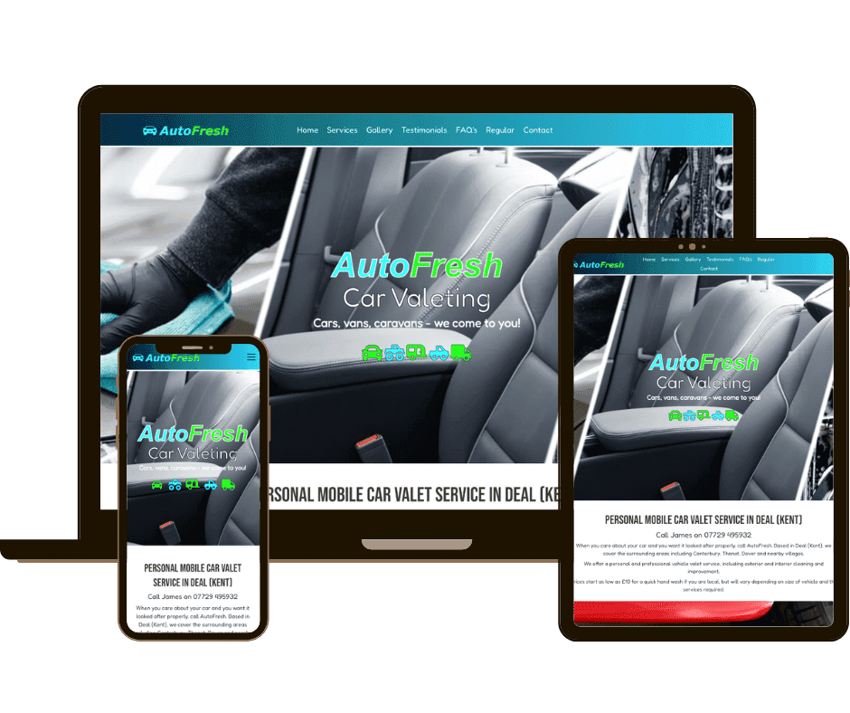 Autofresh Car Valeting website design