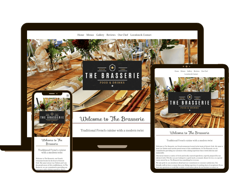 The Brasserie website design