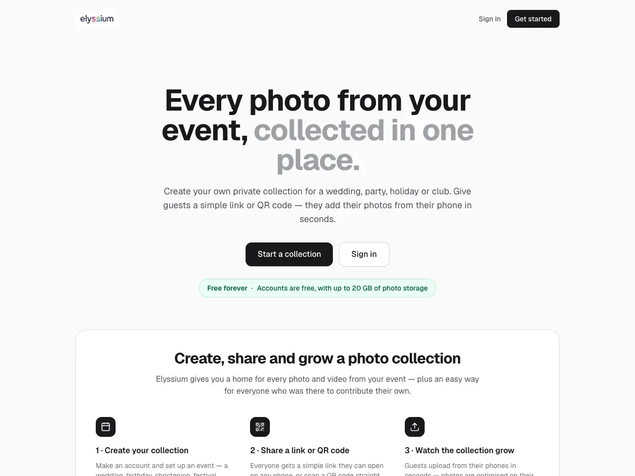 Elyssium website design