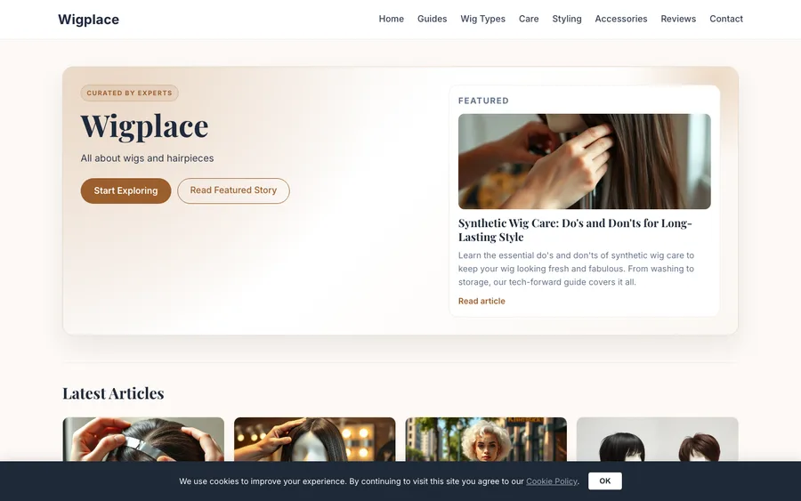 WigPlace website design