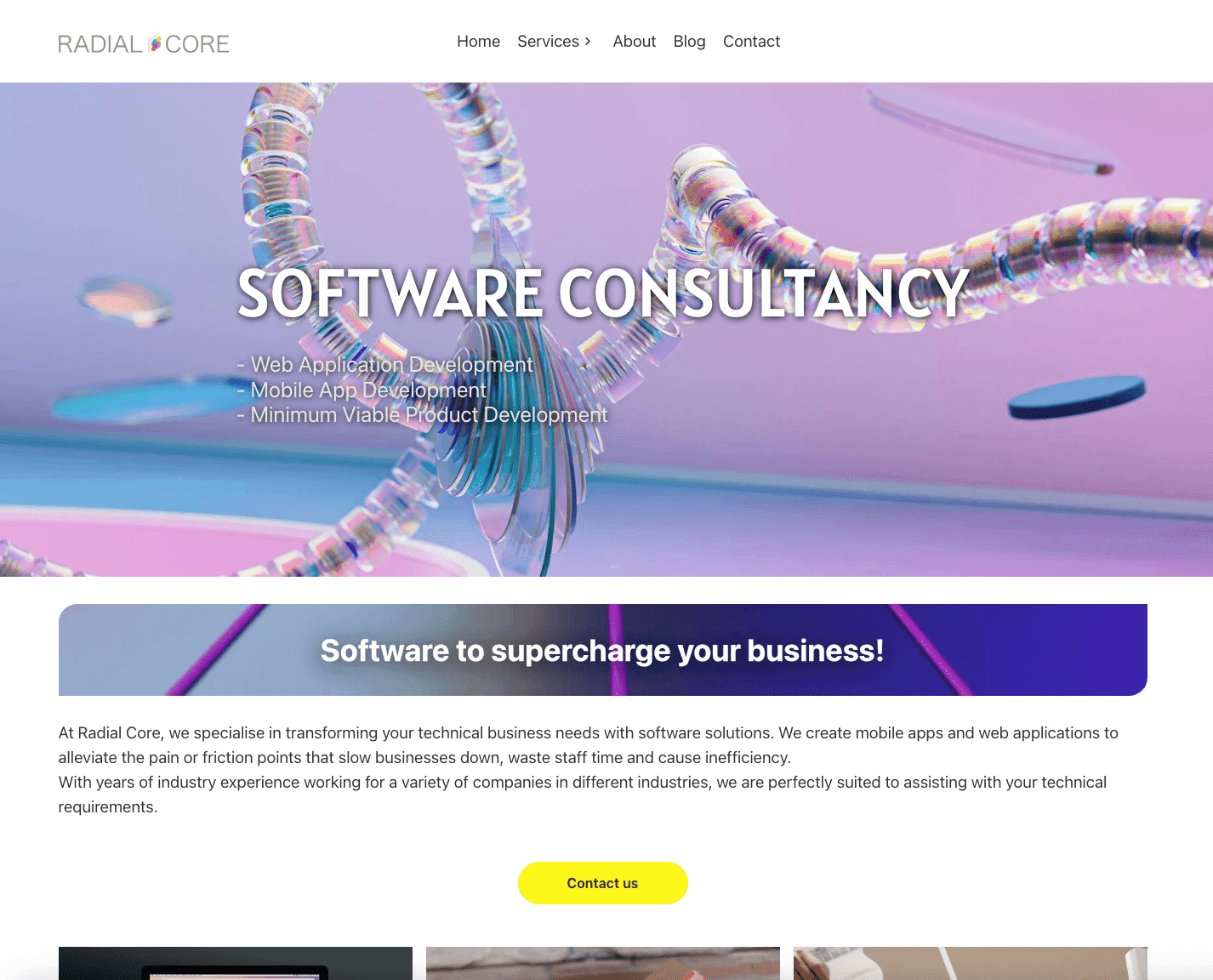 Radial Core website design