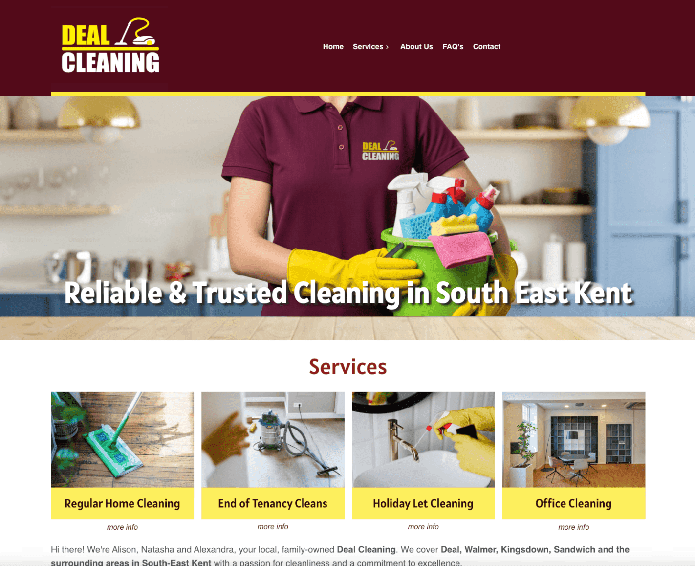 Deal Cleaning website design