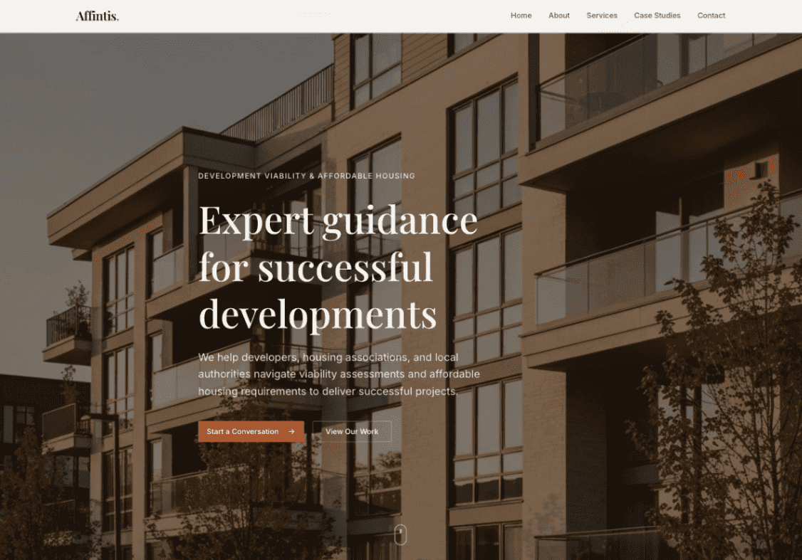 Affintis LLP website design