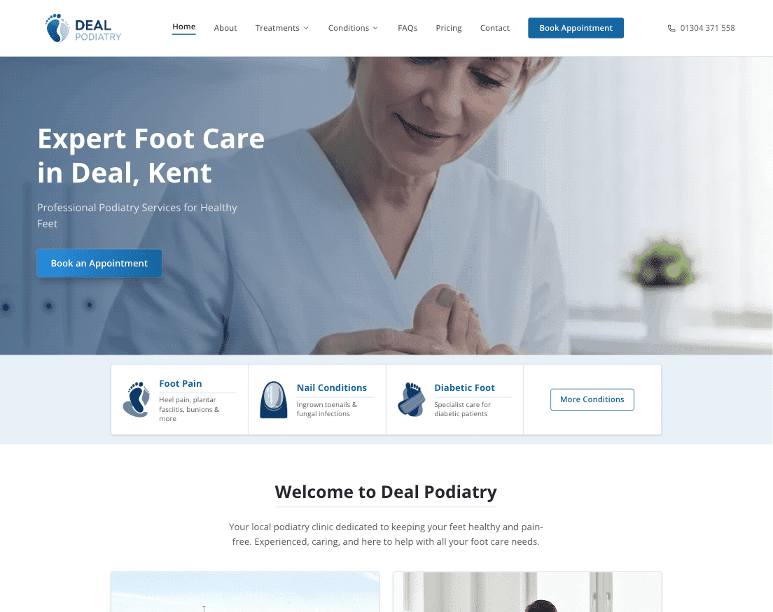 Deal Podiatry website design